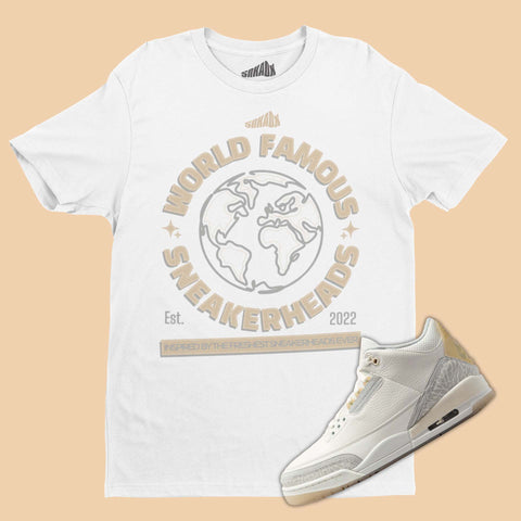 World Famous Sneakerheads T-Shirt Matching Air Jordan 3 Craft Ivory