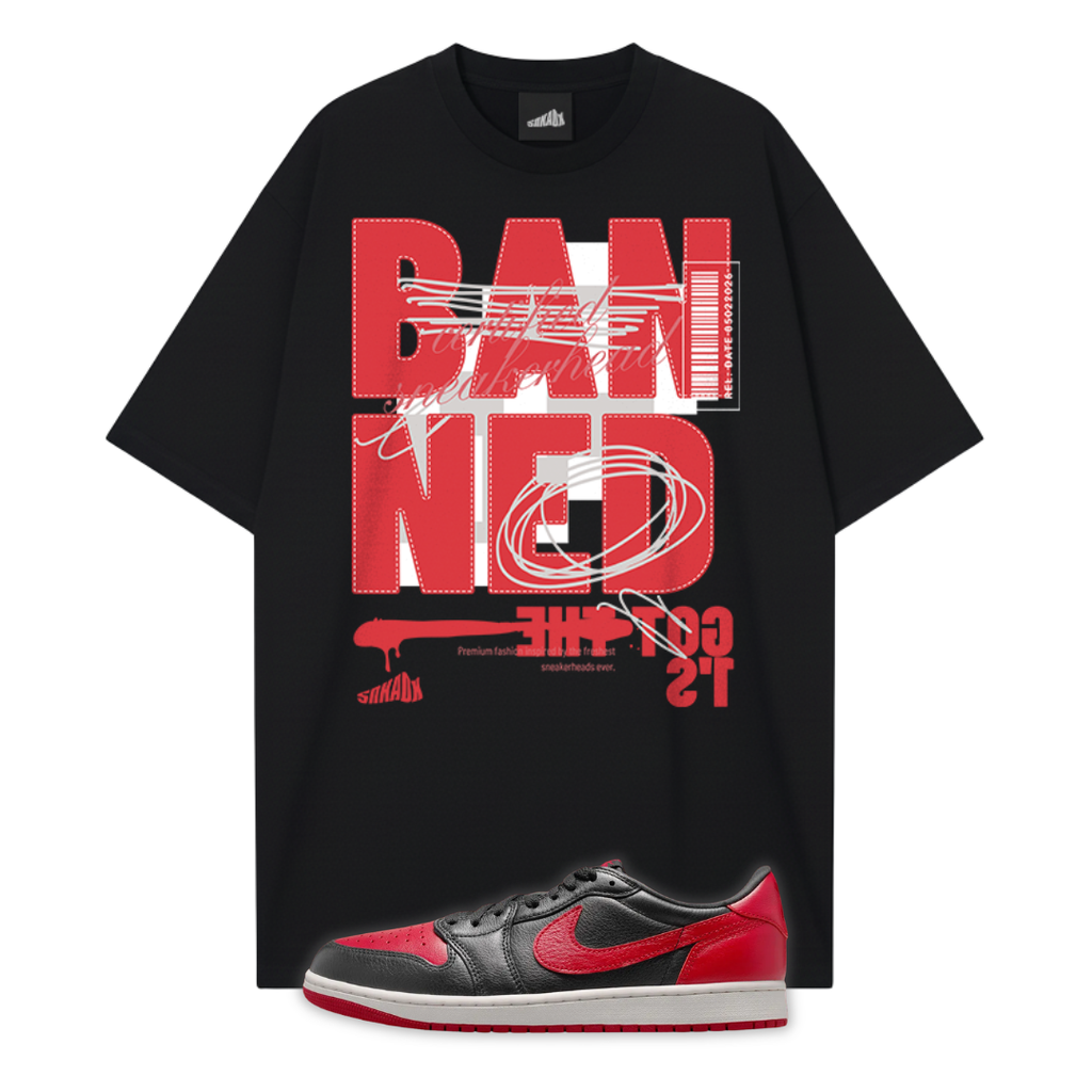 Banned Got The 1's Tee that Matches Jordan 1 Low Banned from SNKADX