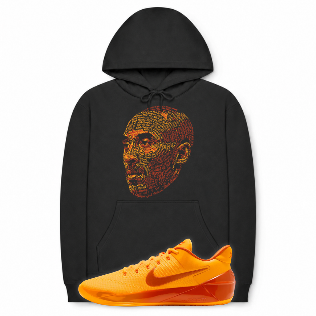 Black Mamba Heavyweight Black Hoodie Matching Kobe AD Protro Laser Orange