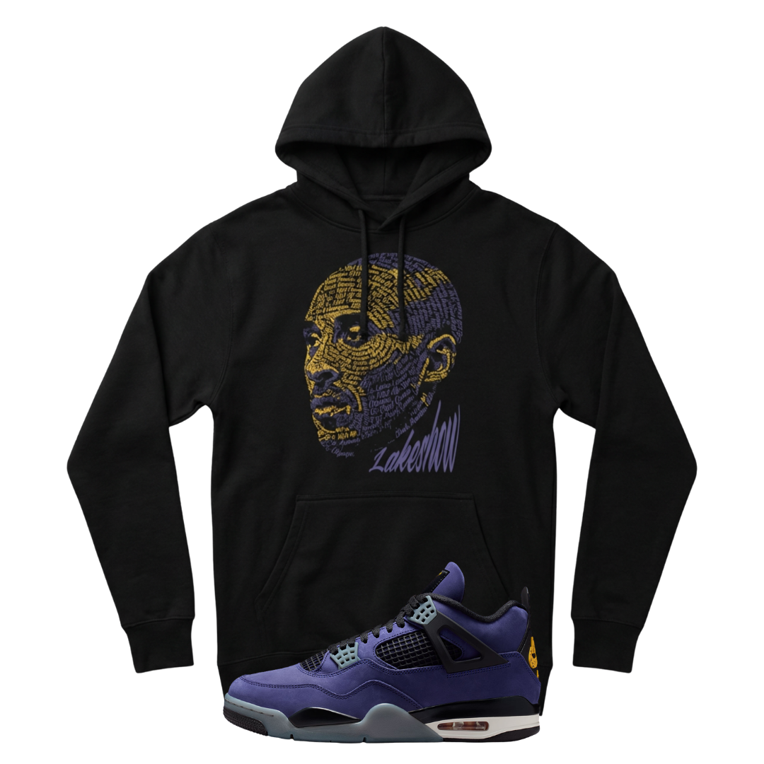 Black Mamba Heavyweight Hoodie Matching Jordan 4 Lakeshow