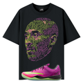 Black tee with the face of Kobe Bryant with Nike Kobe 8 Protro Mambacurial on the front