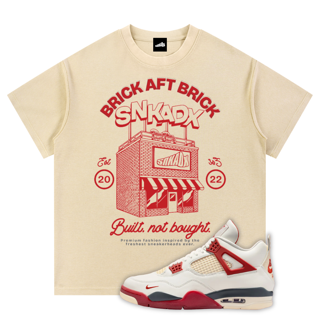 Brick Shop Mineral Wash Waffle Knit T-Shirt Matching BIKE AIR x Nigel Sylvester x Jordan 4 Brick After Brick