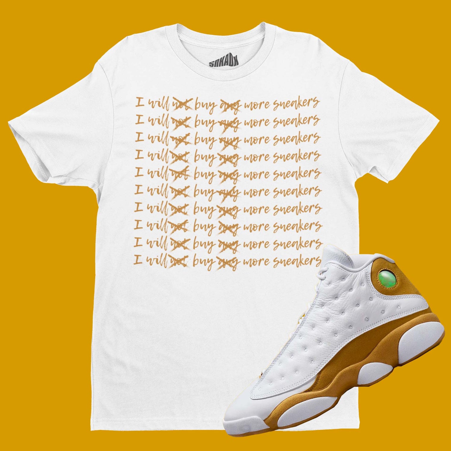 Air Jordan 13 Wheat Matching T-Shirt from SNKADX