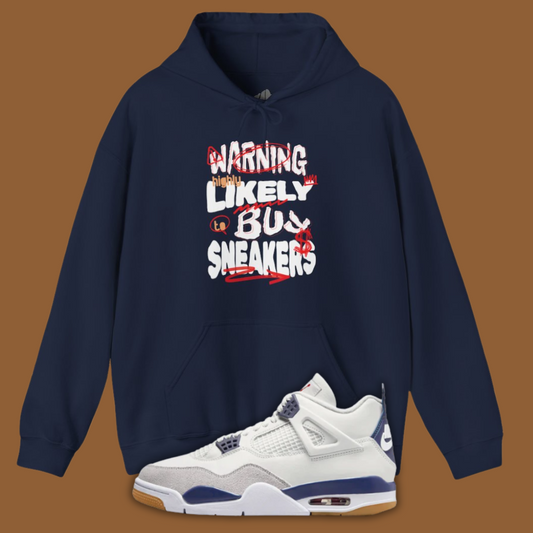 Warning Buy Sneakers  Hoodie Matching Jordan 4 SB Navy