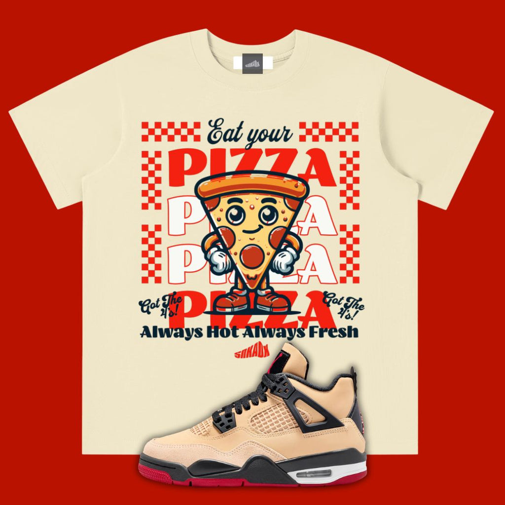 Fresh Pizza Kid's Heavyweight T-Shirt Matching Jordan 4 Pizza