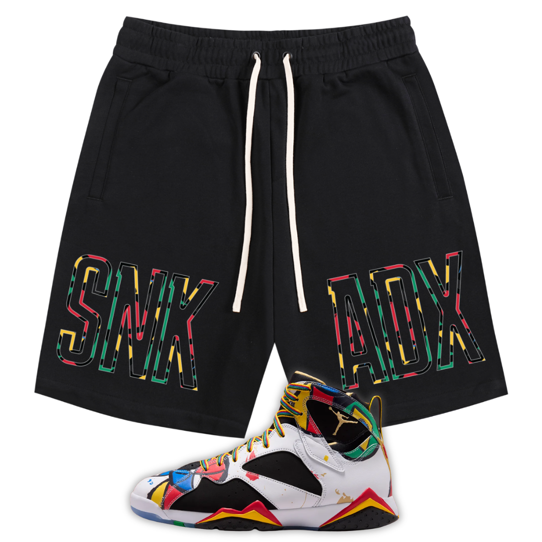 SNKADX Signature Premium Cotton Shorts Matching Air Jordan 7 Miro