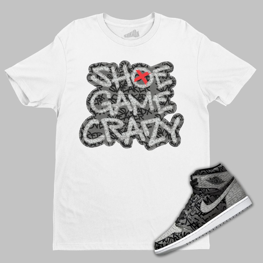 Shoe Game Crazy white Shirt to Match Air Jordan 1 Retro High OG Rebellionaire