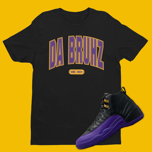 Da Bruhz Air Jordan 12 Field Purple Matching T-Shirt from SNKADX. 