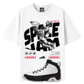 Fly Astronaut Tee in white with astronaut dunking a ball matching Air Jordan 9 Space Jam