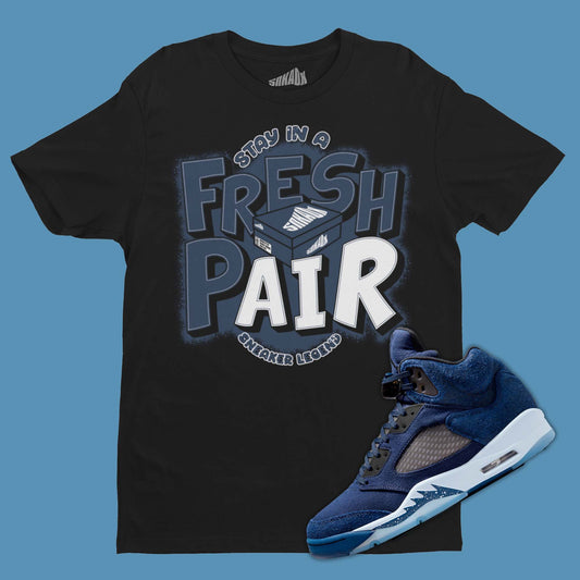 Air Jordan 5 Midnight Navy Matching T-Shirt from SNKADX