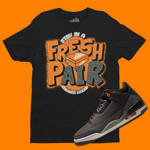 Fresh Pair T-Shirt Matching Air Jordan 3 Fear Pack