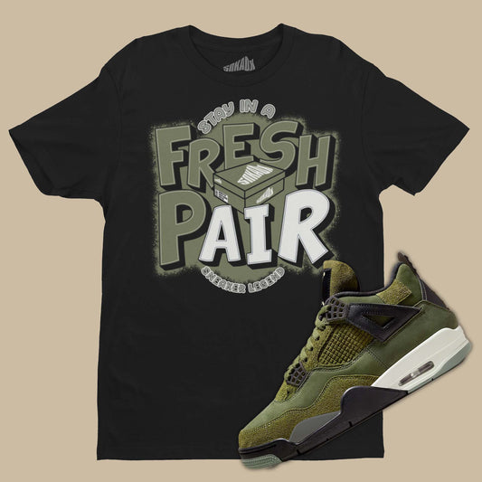 Air Jordan 4 Craft Medium Olive Matching T-Shirt from SNKADX