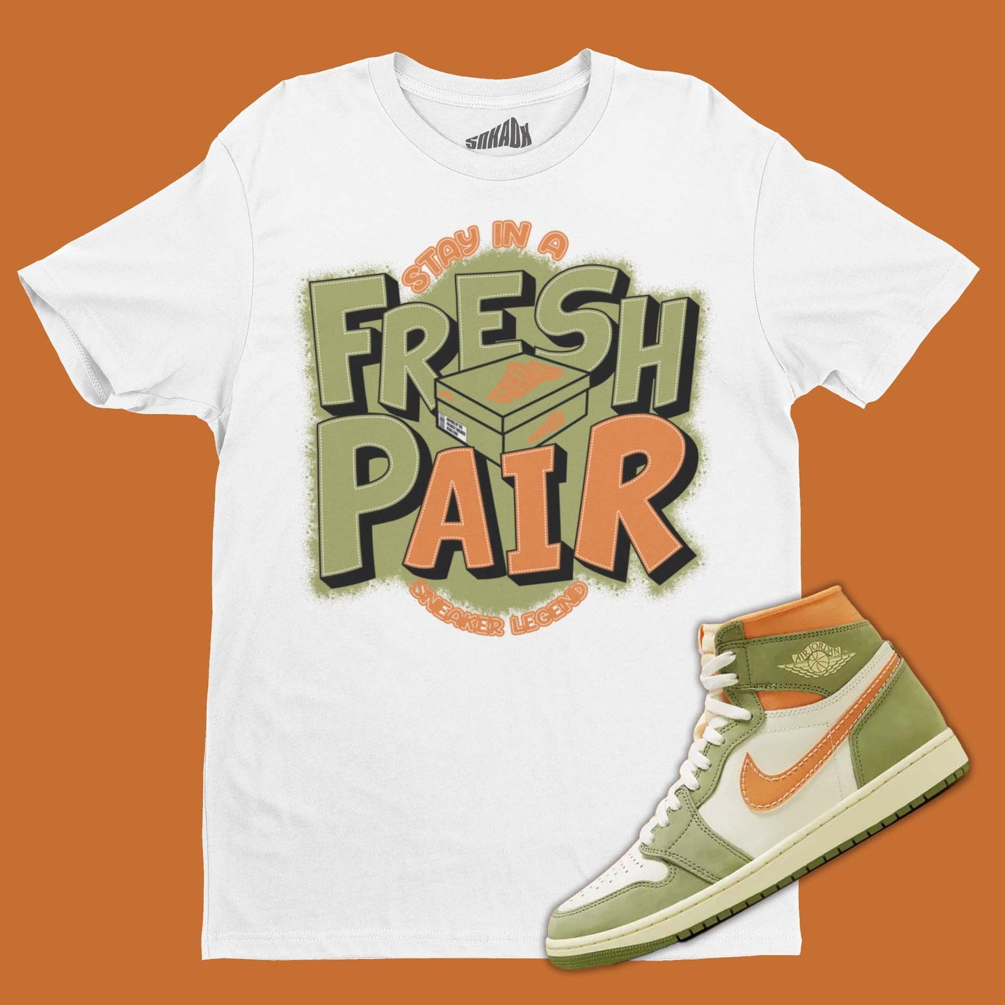 Stay In A Fresh Pair T-Shirt Matching Air Jordan 1 High OG Celadon