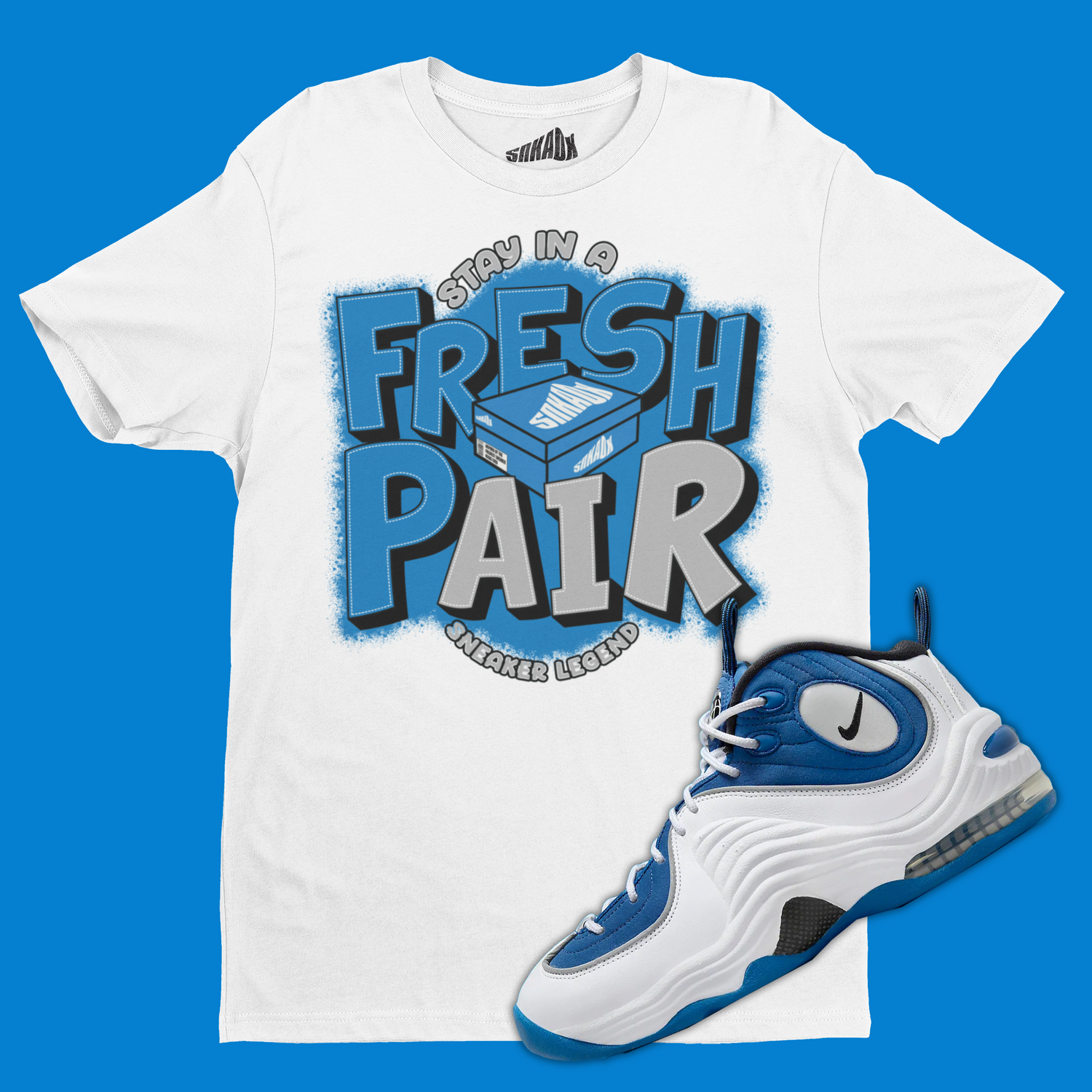 Fresh Pair T-Shirt Matching Air Penny 2 Atlantic Blue