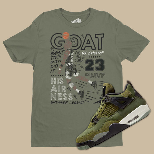 Air Jordan 4 Craft Medium Olive Matching T-Shirt from SNKADX