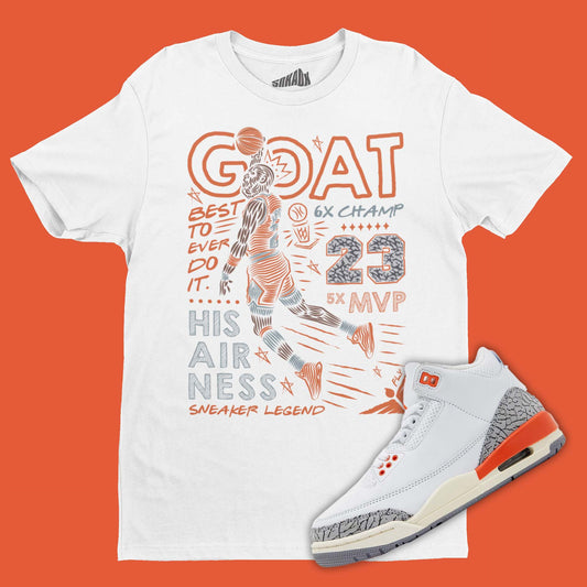 GOAT T-Shirt Matching Air Jordan 3 Georgia Peach