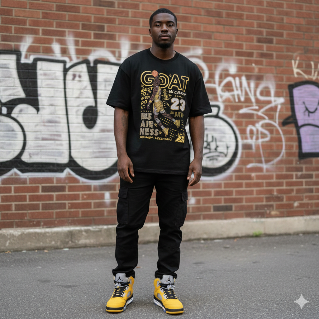GOAT Heavyweight Oversized T-Shirt Matching Air Jordan 5 Tokyo 2025