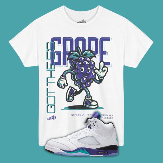 Got The Grape 5's white T-Shirt Matching Jordan 5 Grape 2025