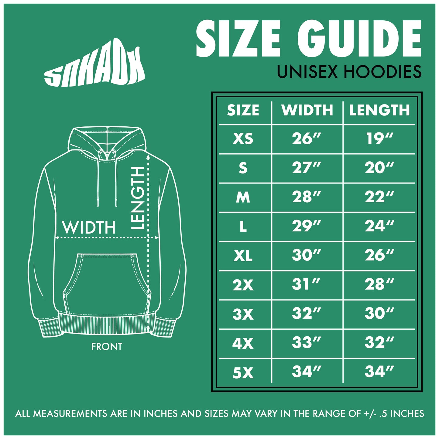 Illustrated size guide for adult unisex hoodie, providing measurements and a chart to determine the correct fit. Includes guidance on measuring shoulder width and torso length. Helpful tips for selecting the right size based on body type.