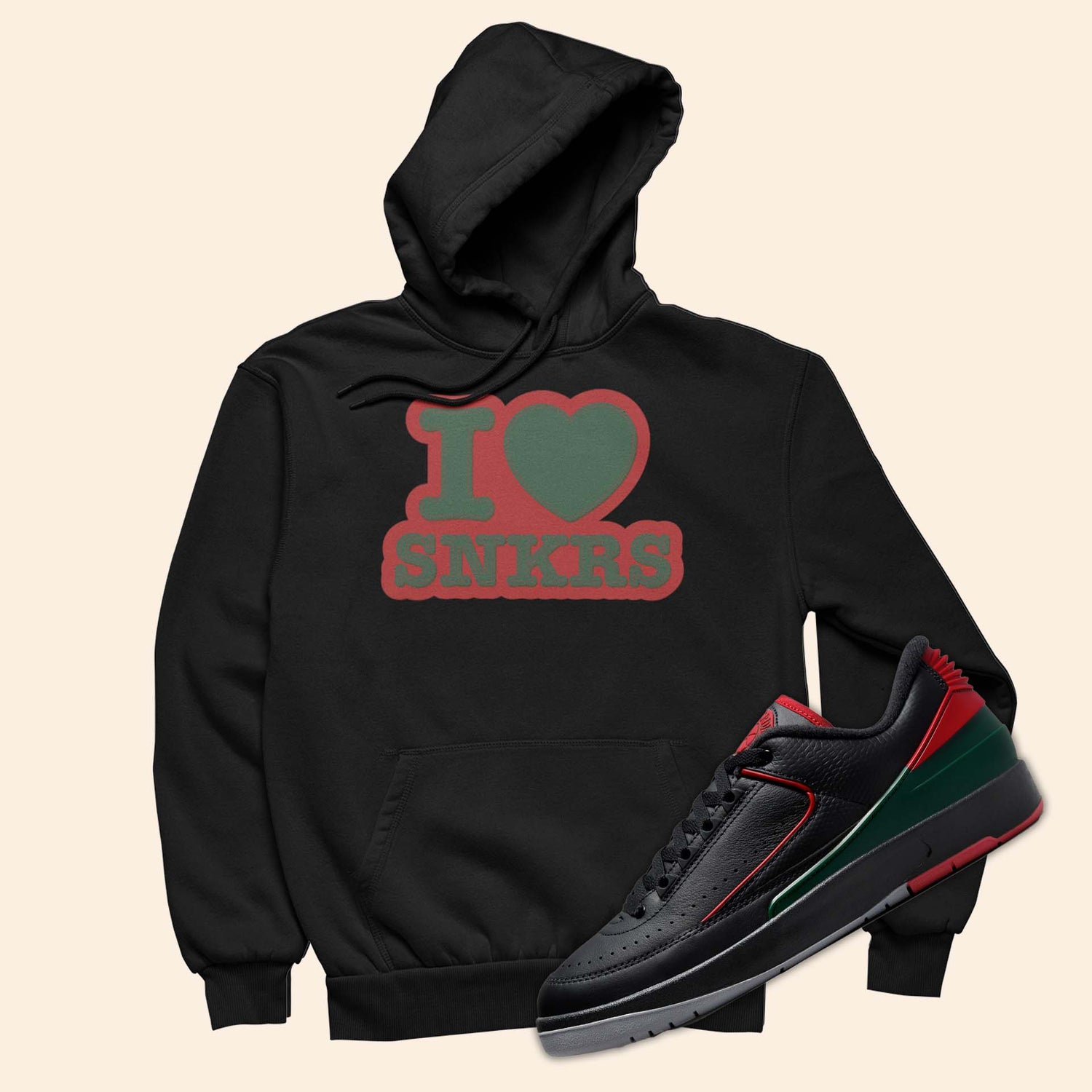 I Love Sneakers Hoodie To Match Air Jordan 2 Low Christmas