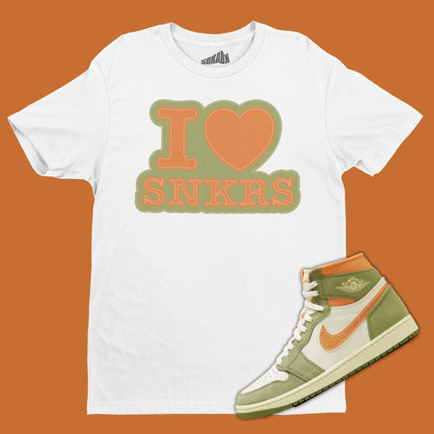I Love Sneakers T-Shirt Matching Air Jordan 1 High OG Celadon
