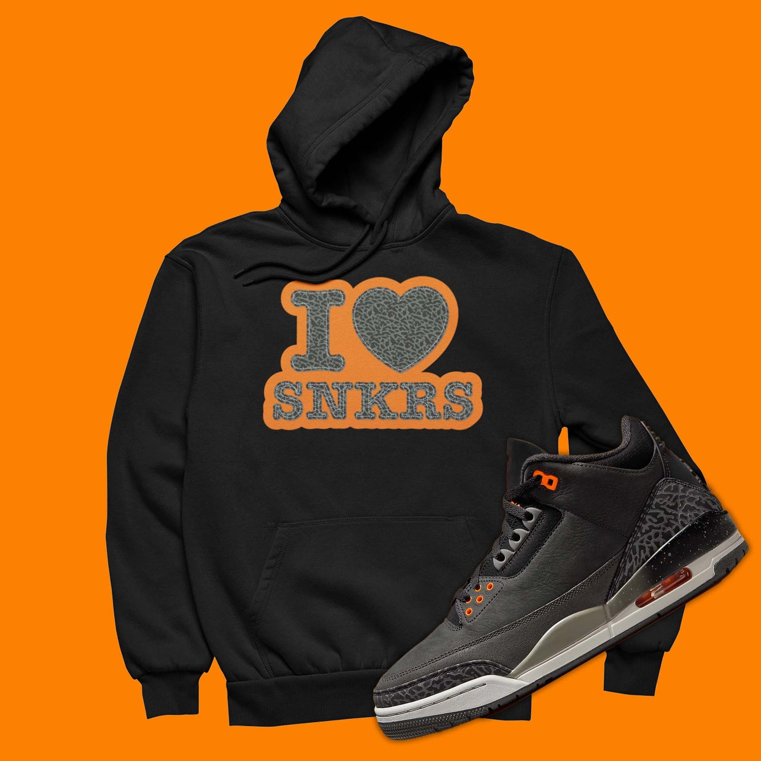 I Love Sneakers Hoodie Matching Air Jordan 3 Fear Pack