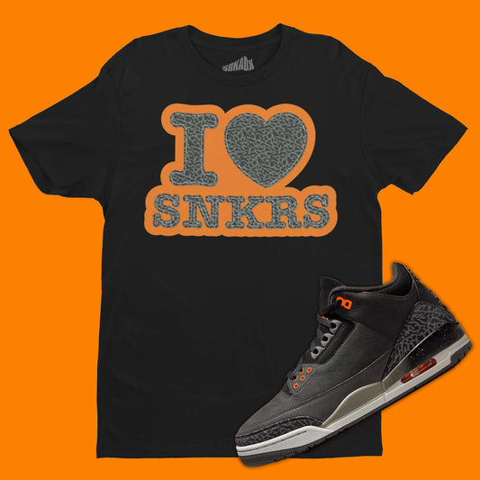 I Love Sneakers T-Shirt Matching Air Jordan 3 Fear Pack