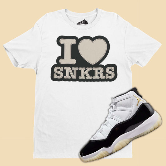 I Love Sneakers T-Shirt Matching Air Jordan 11 Gratitude