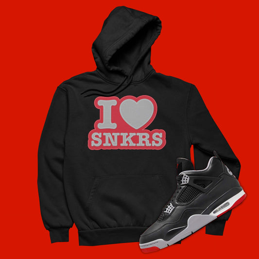 I Love Sneakers Hoodie To Match Air Jordan 4 Bred Reimagined