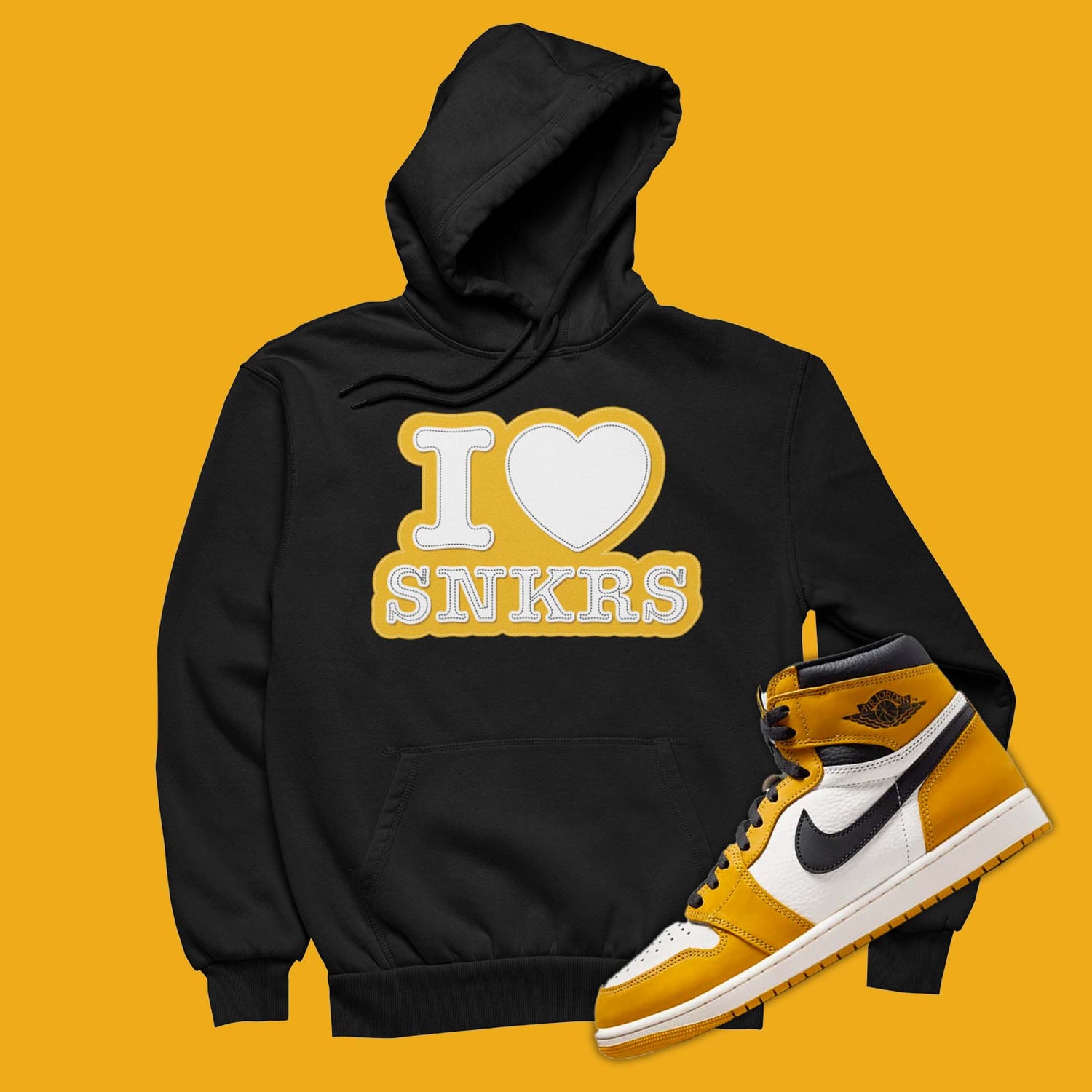 I Love Sneakers Hoodie To Match Air Jordan 1 Yellow Ochre