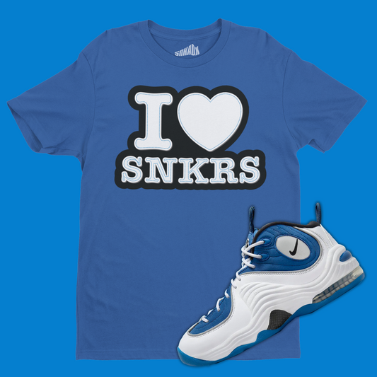 I Love Sneakers T-Shirt Matching Air Penny 2 Atlantic Blue