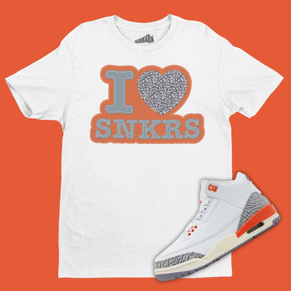 I Love Sneakers T-Shirt Matching Air Jordan 3 Georgia Peach