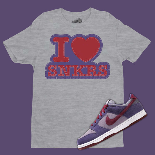 I Love Sneakers T-Shirt Matching Dunk Low Plum