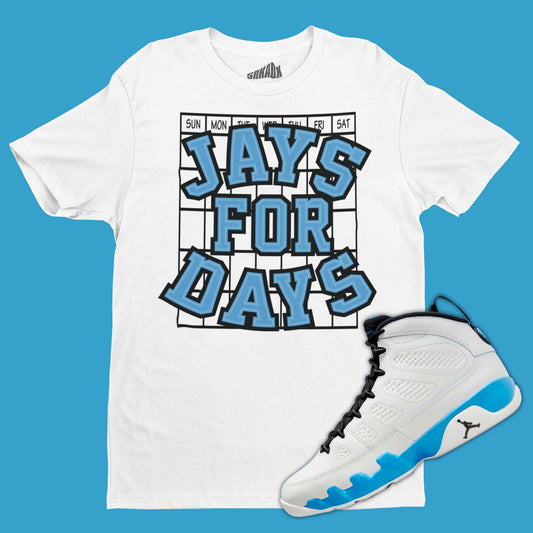 Jays For Days T-Shirt Matching Air Jordan Mid 9 Powder Blue