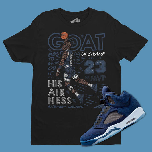 Air Jordan 5 Midnight Navy Matching T-Shirt from SNKADX