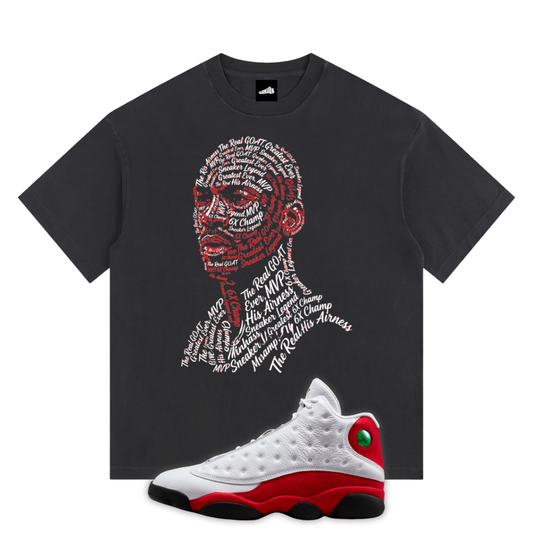 Jordan Stats Vintage Washed Oversized Cotton T-Shirt Matching Jordan 13 Chicago
