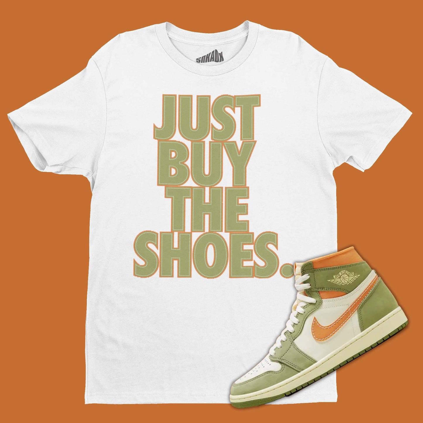 Just Buy The Shoes T-Shirt Matching Air Jordan 1 High OG Celadon