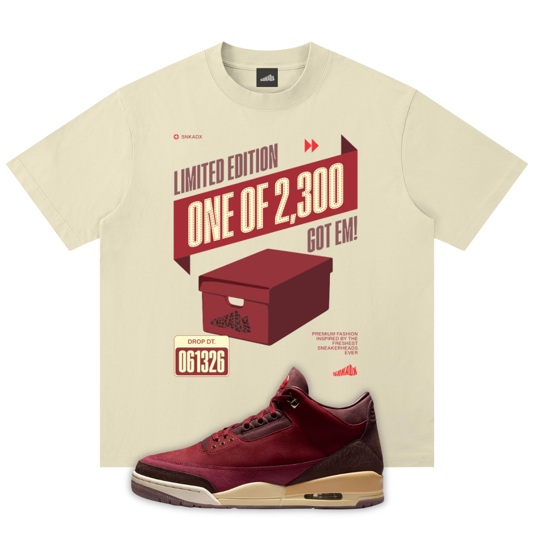 Limited Edition Premium T-Shirt Matching Air Jordan 3 BIN 23