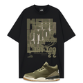 Medium Olive Got The 3's Oversized T-Shirt Matching Air Jordan 3 "Family Affair" Medium Olive