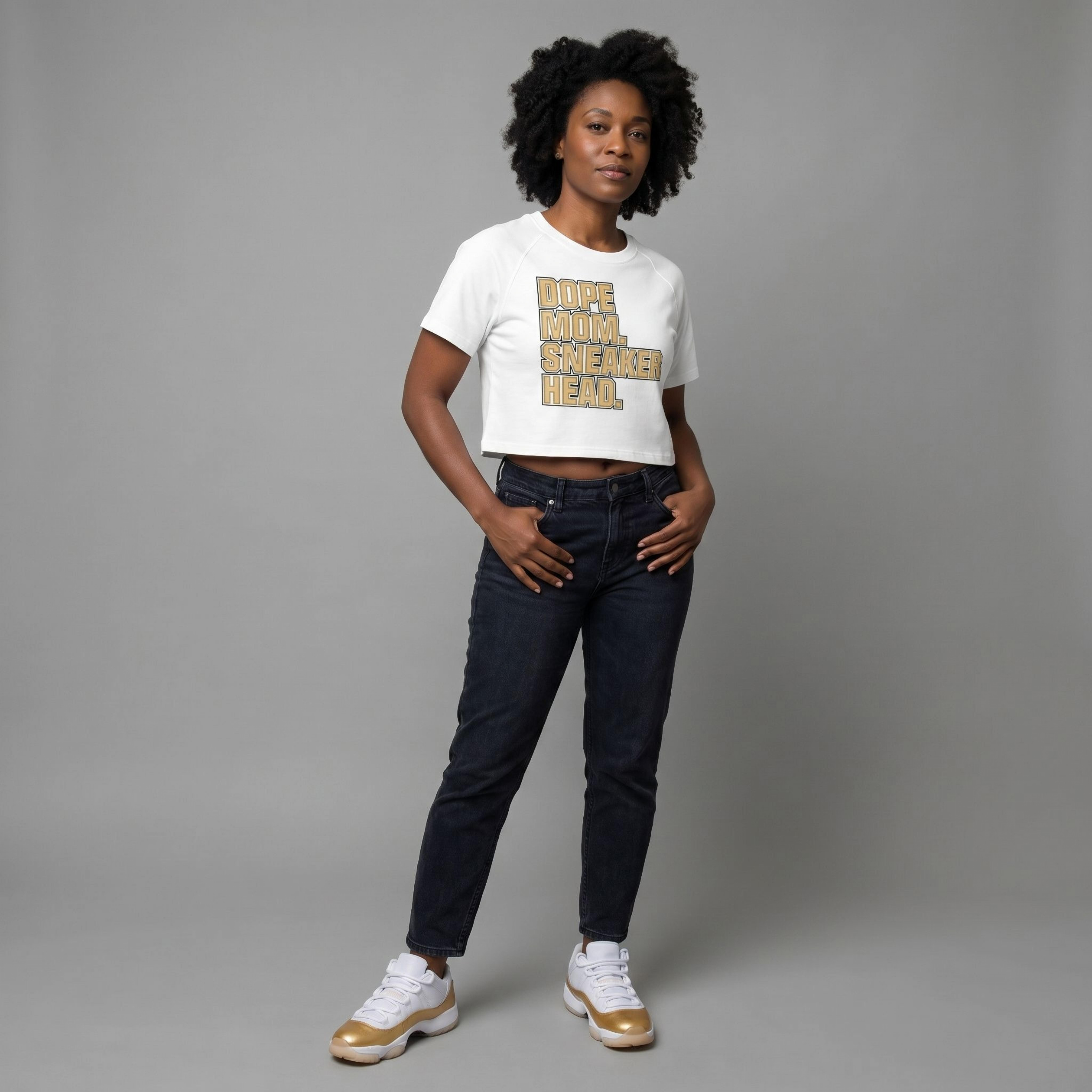 Dope Mom Sneakerhead Mineral Wash Raglan Crop T-Shirt Match Jordan 11 Mother's Day