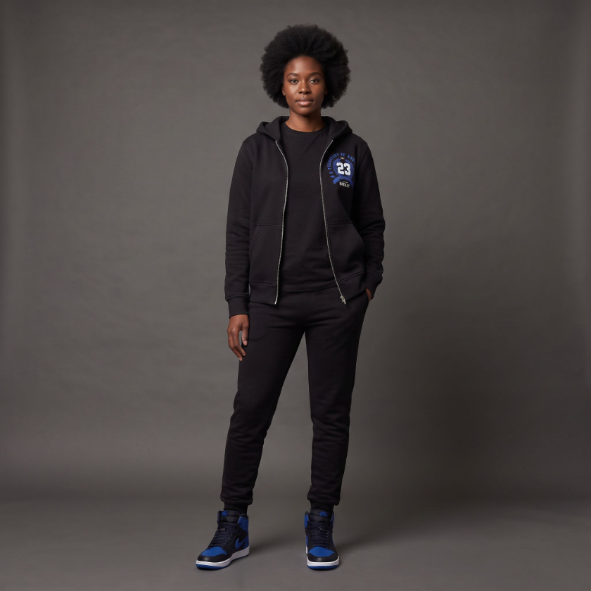 Sneaker Royalty Fleece Full Zip Hoodie Matching Air Jordan 1 High OG Royal