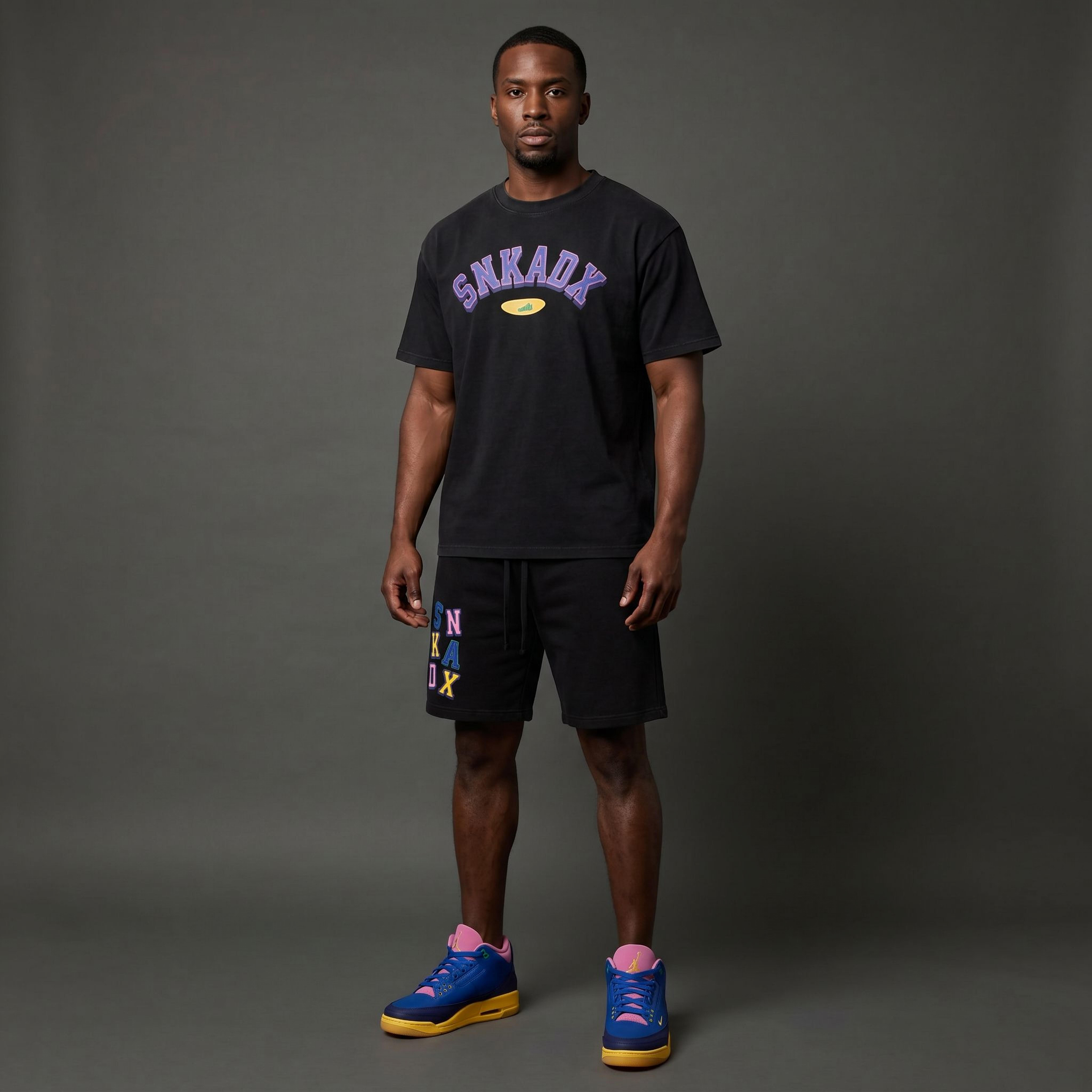 SNKADX Arch Mineral Wash Waffle Knit T-Shirt Matching Jordan 3 Brazil