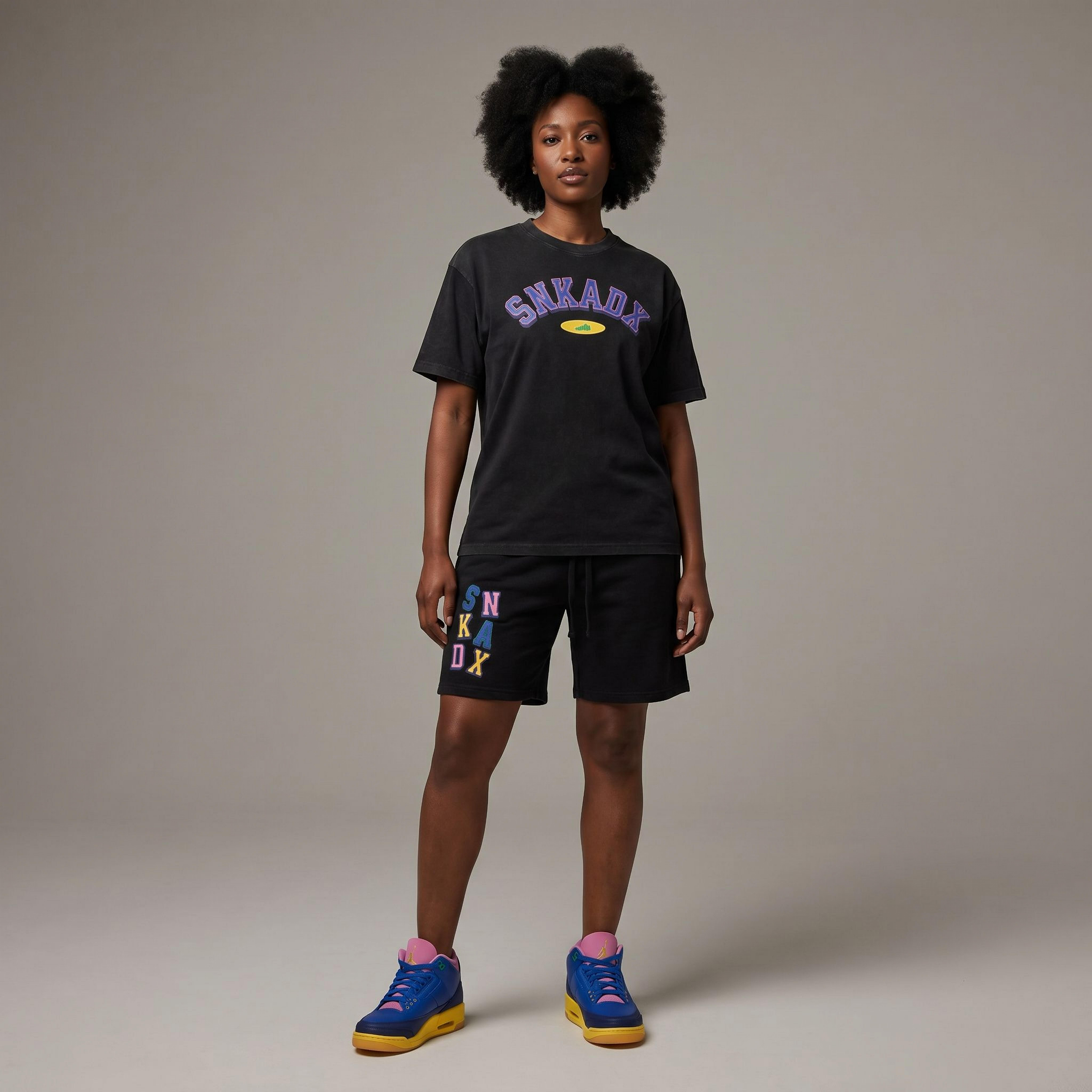 SNKADX Arch Mineral Wash Waffle Knit T-Shirt Matching Jordan 3 Brazil