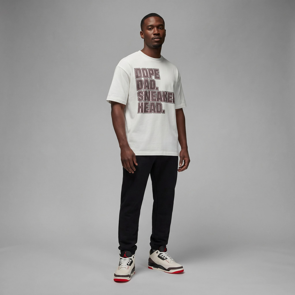Dope Dad Sneakerhead Premium T-Shirt Matching Jordan 3 Worlds Best Dad