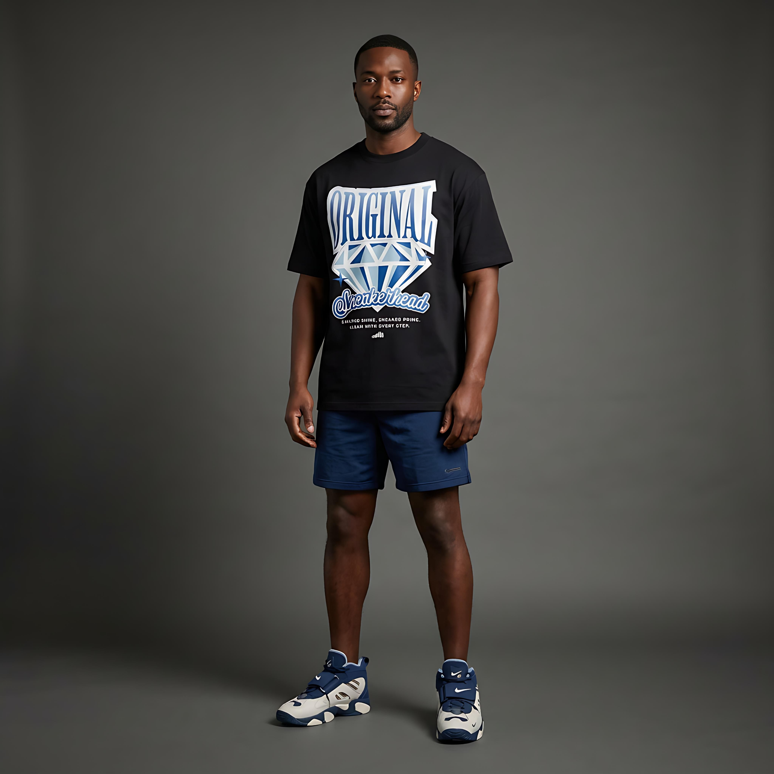 Original Sneakerhead Premium T-Shirt (Black) Matching Air Diamond Turf 2 Royals