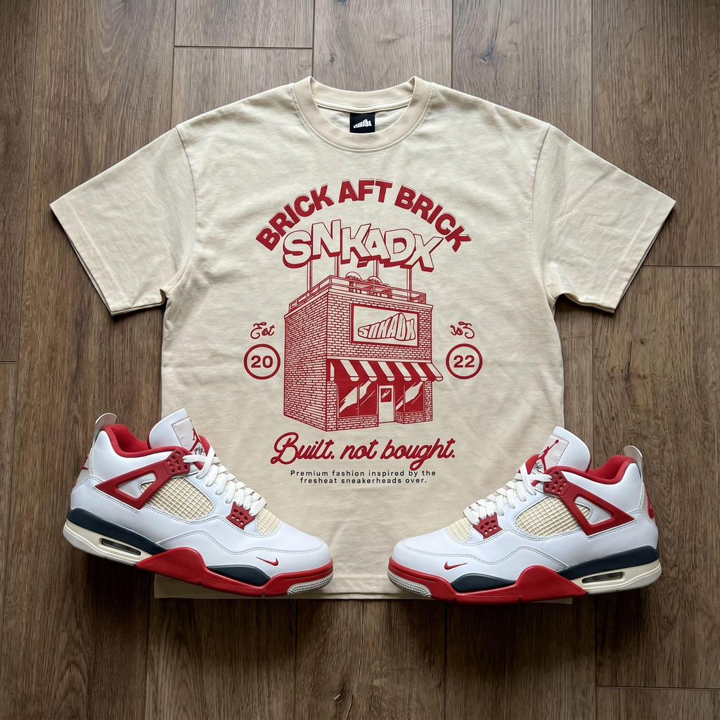Brick Shop Mineral Wash Waffle Knit T-Shirt Matching BIKE AIR x Nigel Sylvester x Jordan 4 Brick After Brick