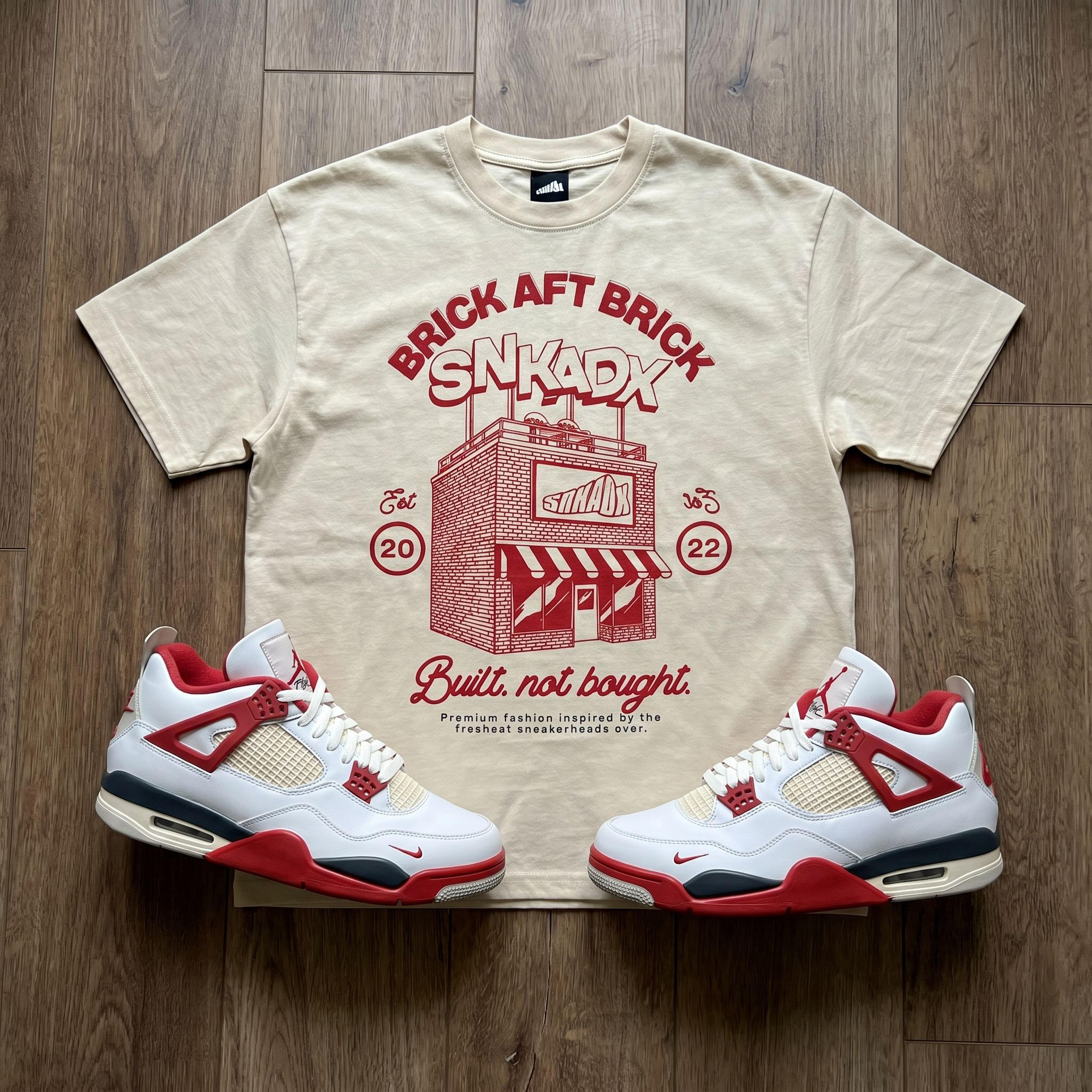 Brick Shop Mineral Wash Waffle Knit T-Shirt Matching BIKE AIR x Nigel Sylvester x Jordan 4 Brick After Brick