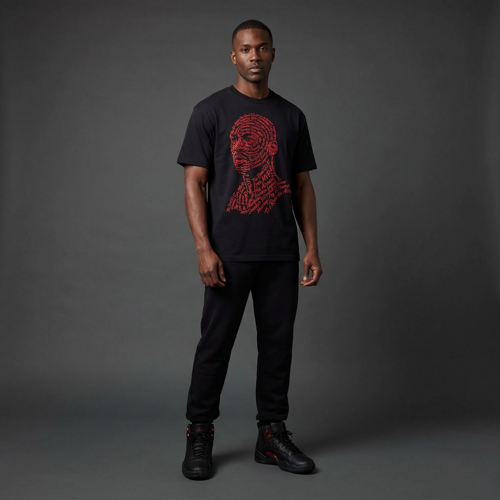 Jordan Stats Premium T-Shirt Matching Jordan 12 Bloodline