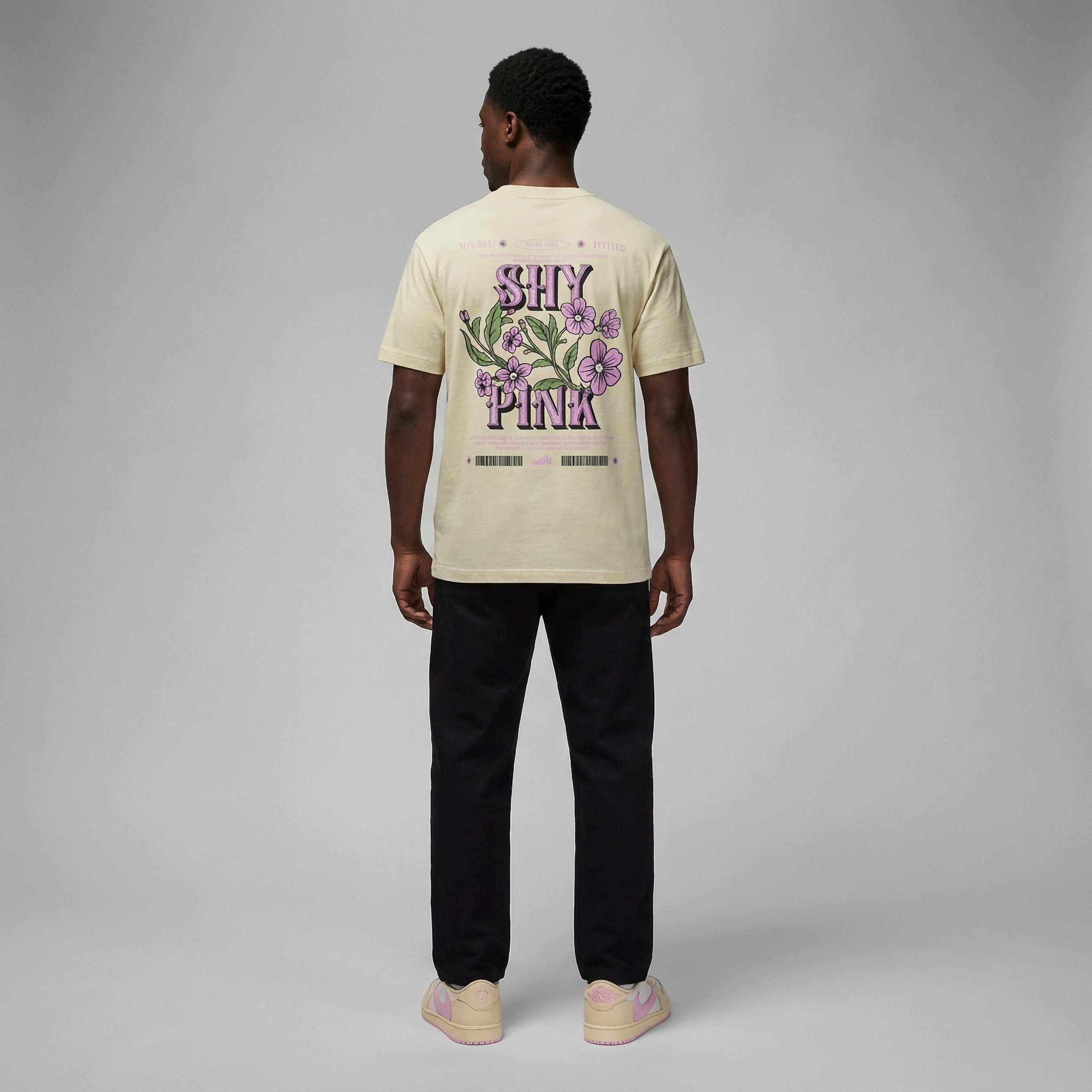 The Invitation Premium T-Shirt Matching Jordan 1 Low x Travis Scott Muslin and Shy Pink