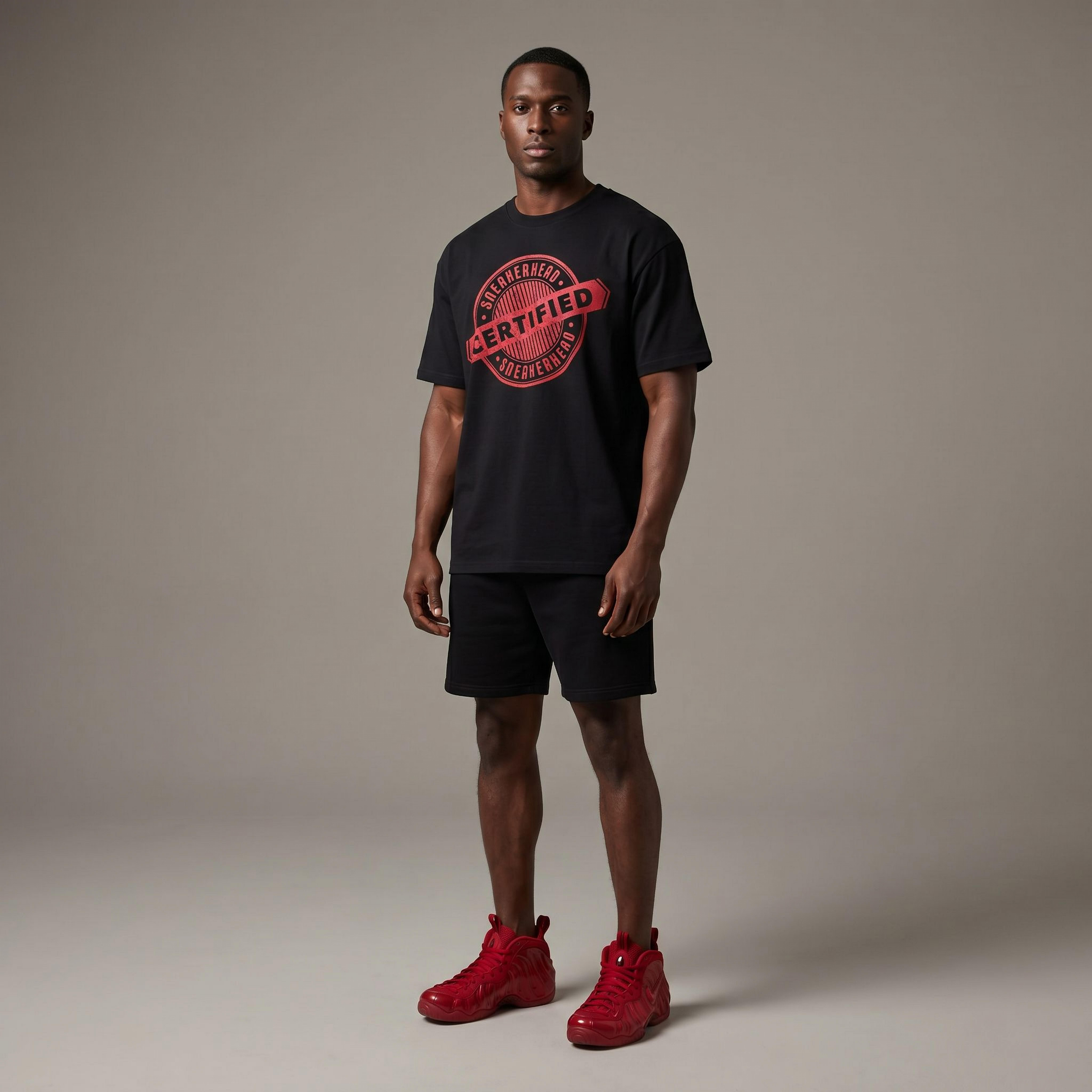 Certified Sneakerhead Premium T-Shirt Matching Air Foamposite Pro Gym Red